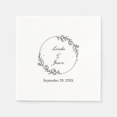 Serviette En Papier Mariage en terre cuite florale à main personnalisé (Devant)