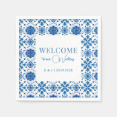 Serviette En Papier Mariage en tuiles modernes méditerranéen (Devant)