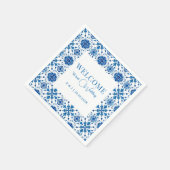 Serviette En Papier Mariage en tuiles modernes méditerranéen (Coin)