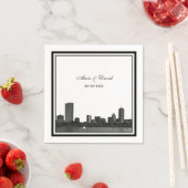 Serviette En Papier Mariage encadré L de Boston Skyline Etted (En situation)