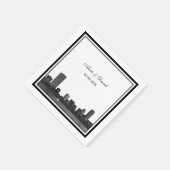 Serviette En Papier Mariage encadré L de Boston Skyline Etted (Coin)