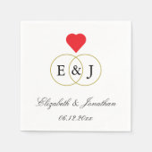 Serviette En Papier Mariage Entwin Rings (Devant)