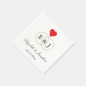 Serviette En Papier Mariage Entwin Rings (Coin)