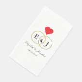 Serviette En Papier Mariage Entwin Rings (Coin)