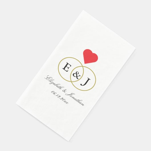 Serviette En Papier Mariage Entwin Rings (Coin)