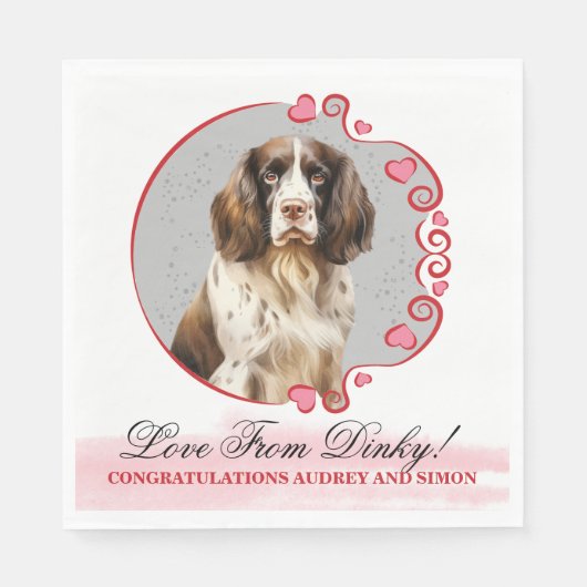 Serviette En Papier Mariage espagnol Springer anglais Napkin avec phot (Devant)