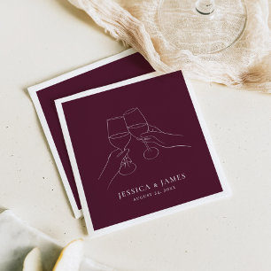 Serviette En Papier Mariage et dégustation de vin chic