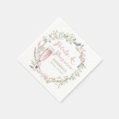 Serviette En Papier Mariage et Fête de Fiançailles Pétales et Prosecco (Coin)