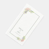 Serviette En Papier Mariage et Fiançailles Aquarelle Papillons floraux (Coin)