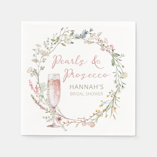 Serviette En Papier Mariage et Prosecco Fête de Mariée (Devant)