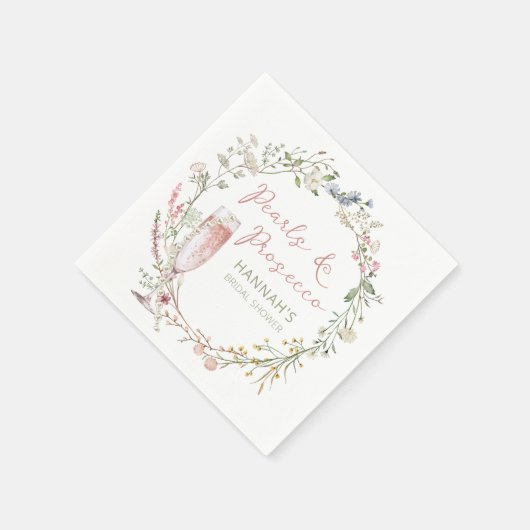 Serviette En Papier Mariage et Prosecco Fête de Mariée (Coin)