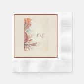 Serviette En Papier mariage ethnique beige (Devant)