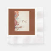 Serviette En Papier mariage ethnique beige (Devant)
