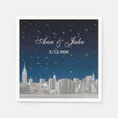 Serviette En Papier Mariage étoilé bleu NYC ajusté (Devant)