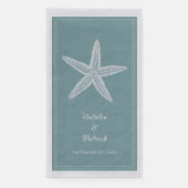 Serviette En Papier Mariage Étoile de Mer Teal (Devant)