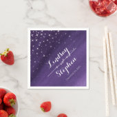 Serviette En Papier Mariage étoile nuit violet serviettes personnalisé (En situation)