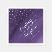 Serviette En Papier Mariage étoile nuit violet serviettes personnalisé (Devant)