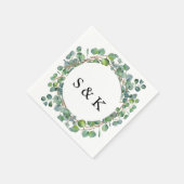 Serviette En Papier Mariage Eucalyptus aquarelle (Coin)