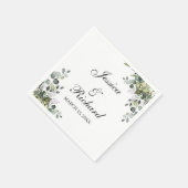 Serviette En Papier Mariage Eucalyptus Aquarelle serviettes (Coin)