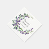 Serviette En Papier Mariage Eucalyptus Boho Personnalisé (Coin)
