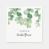 Serviette En Papier Mariage Eucalyptus Élégant Personnalisé (Devant)