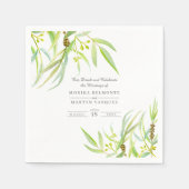 Serviette En Papier Mariage Eucalyptus feuille vert (Devant)