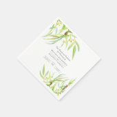 Serviette En Papier Mariage Eucalyptus feuille vert (Coin)