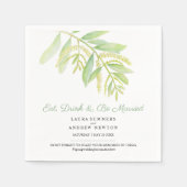 Serviette En Papier Mariage Eucalyptus feuille vert (Devant)