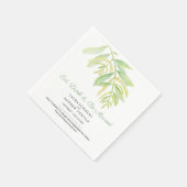 Serviette En Papier Mariage Eucalyptus feuille vert (Coin)