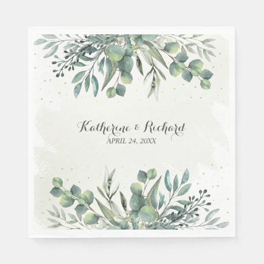 Serviette En Papier Mariage Eucalyptus Garden (Devant)