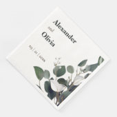 Serviette En Papier Mariage Eucalyptus moderne (Coin)