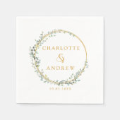 Serviette En Papier Mariage eucalyptus moderne et élégant (Devant)