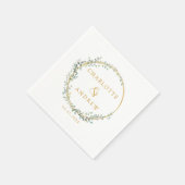 Serviette En Papier Mariage eucalyptus moderne et élégant (Coin)