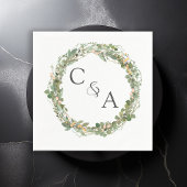 Serviette En Papier Mariage eucalyptus moderne et élégant