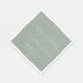 Serviette En Papier Mariage Eucalyptus moderne et élégant (Coin)