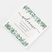 Serviette En Papier Mariage Eucalyptus moderne simple Napkin (Coin)