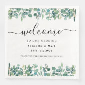 Serviette En Papier Mariage Eucalyptus moderne simple Napkin (Devant)