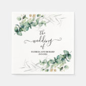Serviette En Papier Mariage Eucalyptus vert (Devant)