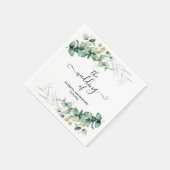 Serviette En Papier Mariage Eucalyptus vert (Coin)