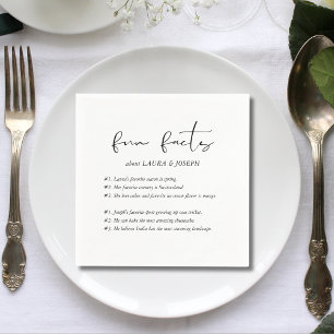 Serviette En Papier Mariage Faits Amusants Écriture Moderne
