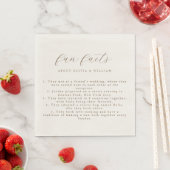 Serviette En Papier Mariage Faits Amusants Écriture Moderne Rustique (En situation)