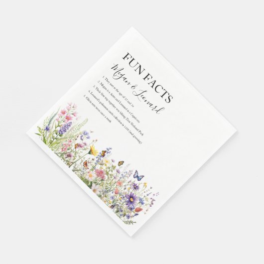 Serviette En Papier Mariage Faits amusants fleur sauvage jardin fleuri (Coin)