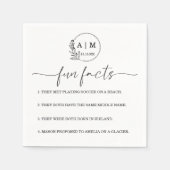 Serviette En Papier Mariage Faits Amusants Monogramme Botanique Modern (Devant)