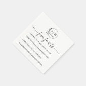 Serviette En Papier Mariage Faits Amusants Monogramme Botanique Modern (Coin)