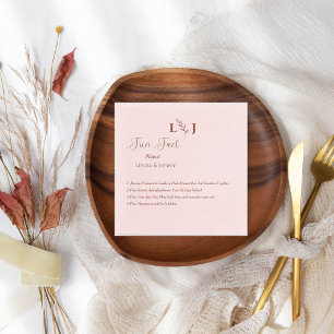 Serviette En Papier Mariage faits amusants monogramme moderne terracot