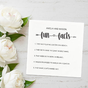Serviette En Papier Mariage Faits Amusants Script Flèche de Cupidon