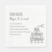 Serviette En Papier Mariage Faits amusants tour de champagne dessinée (Devant)