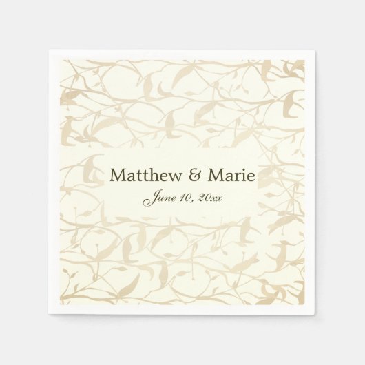 Serviette En Papier Mariage Fancy Foliage (Devant)
