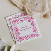 Serviette en papier mariage fantaisie florale rose