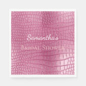 Serviette En Papier Mariage Faux Crocodile Rose Déco Animale (Devant)